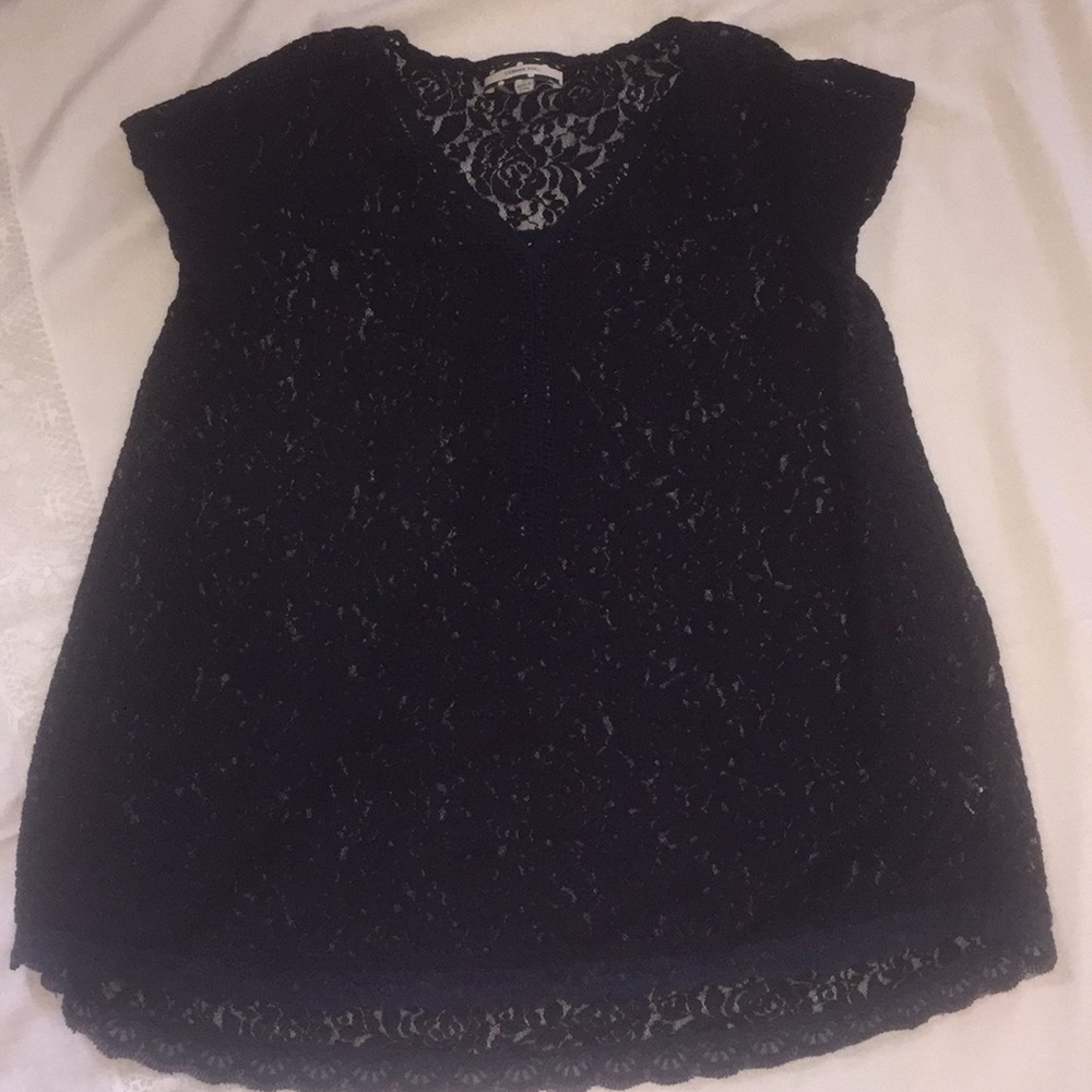 Navy lace top